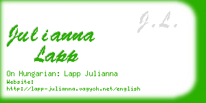 julianna lapp business card
